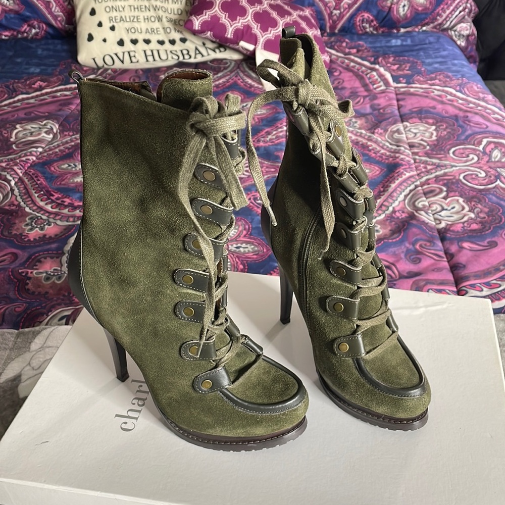 Olive green boots